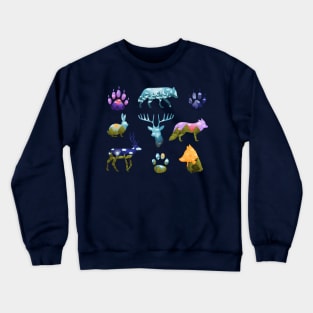 animals silhouettes landscape Crewneck Sweatshirt